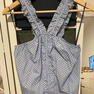 Blue and polka dot tank top